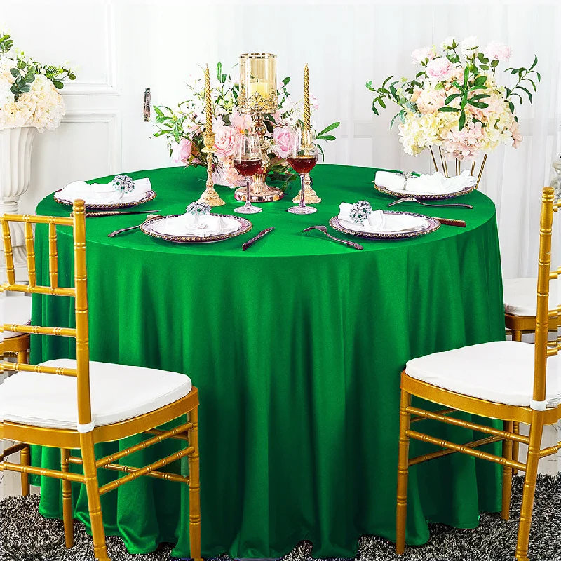 90" Seamless Round Scuba (Wrinkle-Free) (240 GSM) Tablecloth  - Emerald Green (1pc)