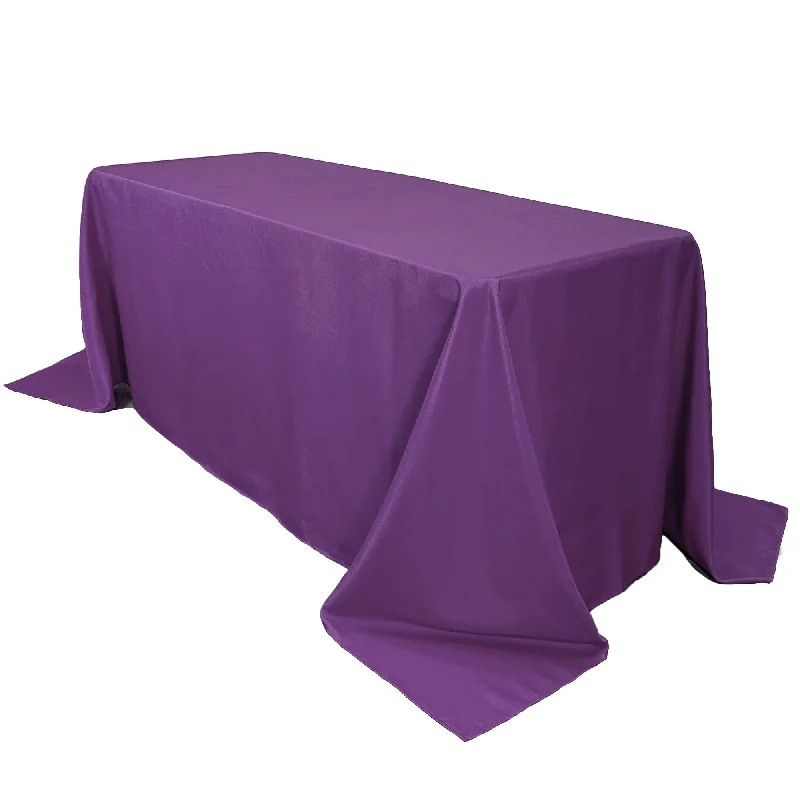 90 x 132 inch Polyester Rectangular Tablecloth Purple