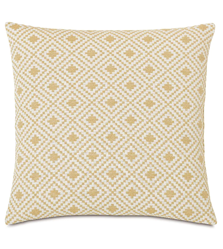 Natural Geometric Birdseye Throw Pillow Cover 16x16