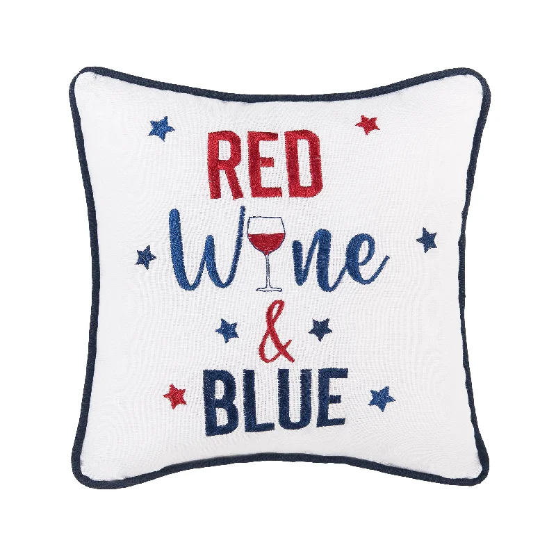 Red, Wine & Blue Pillow