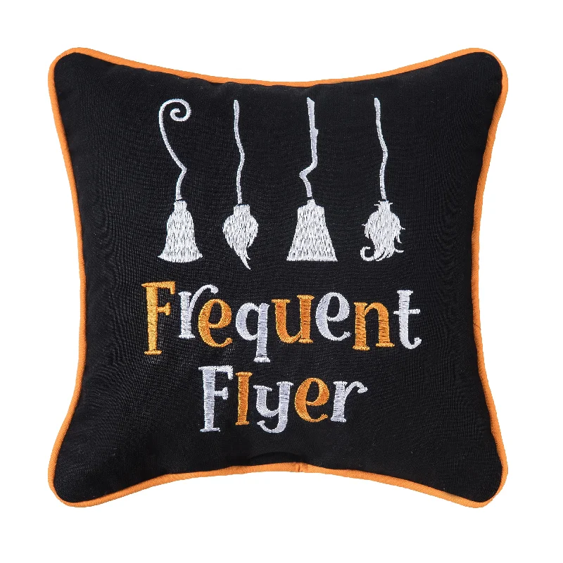 Frequent Flyer Embroidered Mini Pillow