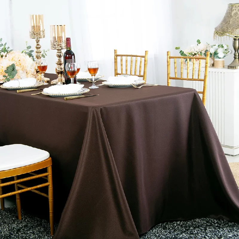 72"x120" Seamless Rectangular Polyester (220 GSM) Tablecloth - Chocolate (1pc)