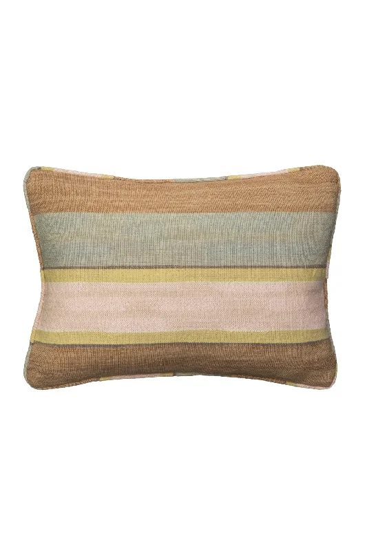 Tri-colored Stripes Rectangular Cushion | Andrew Martin Skiathos