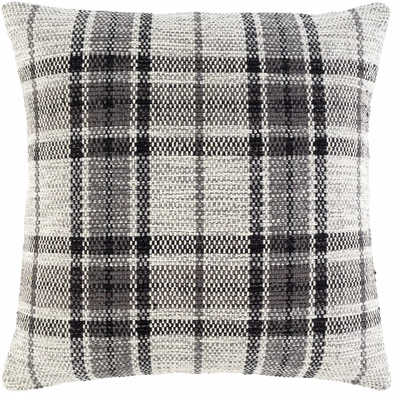 Aran Black Plaid Check Throw Pillow