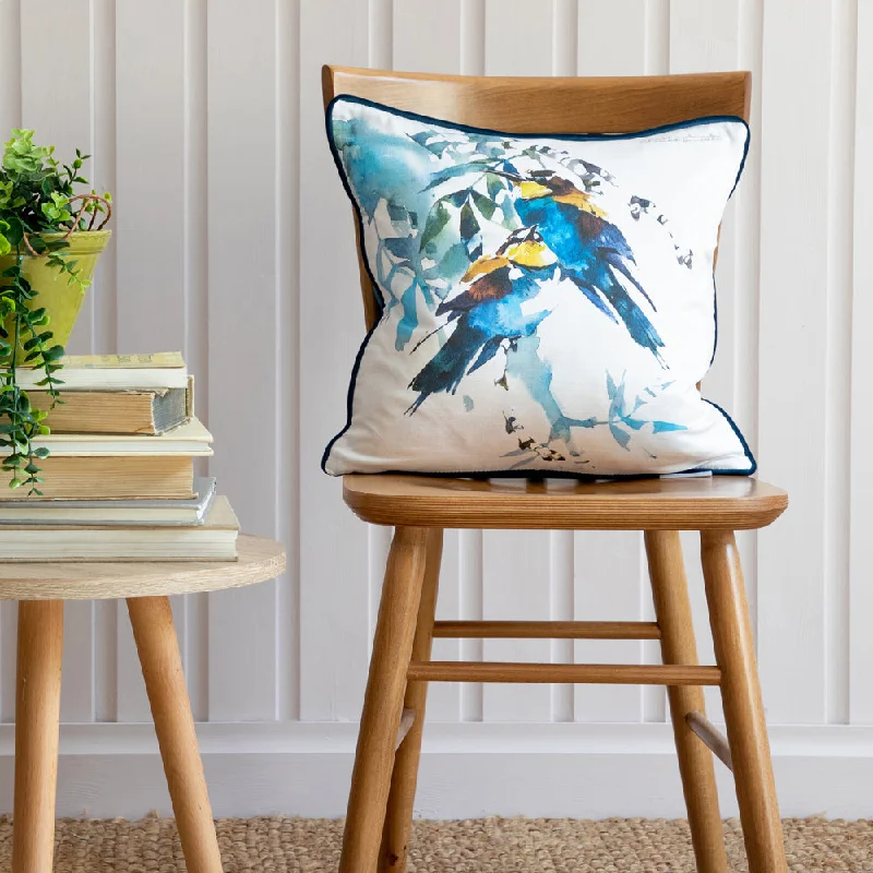 Avalon Printed Feather Cushion Azure