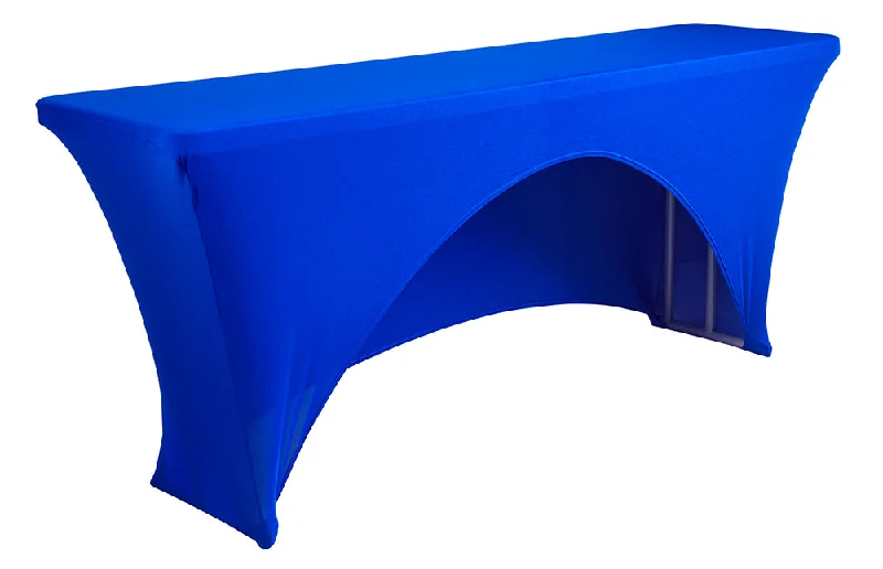 8 ft x 18" Open Back Spandex (220 GSM) Table Cover - Royal Blue (1pc)