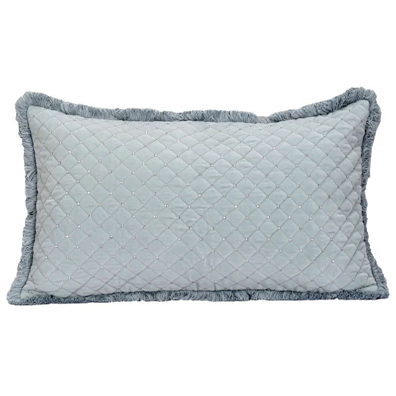 Royal Redux Glare Beaded & Quilted Blue Cushion Cover