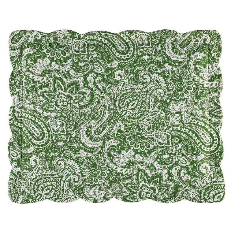 Traditional Paisley Scalloped Edge Pillow Sham