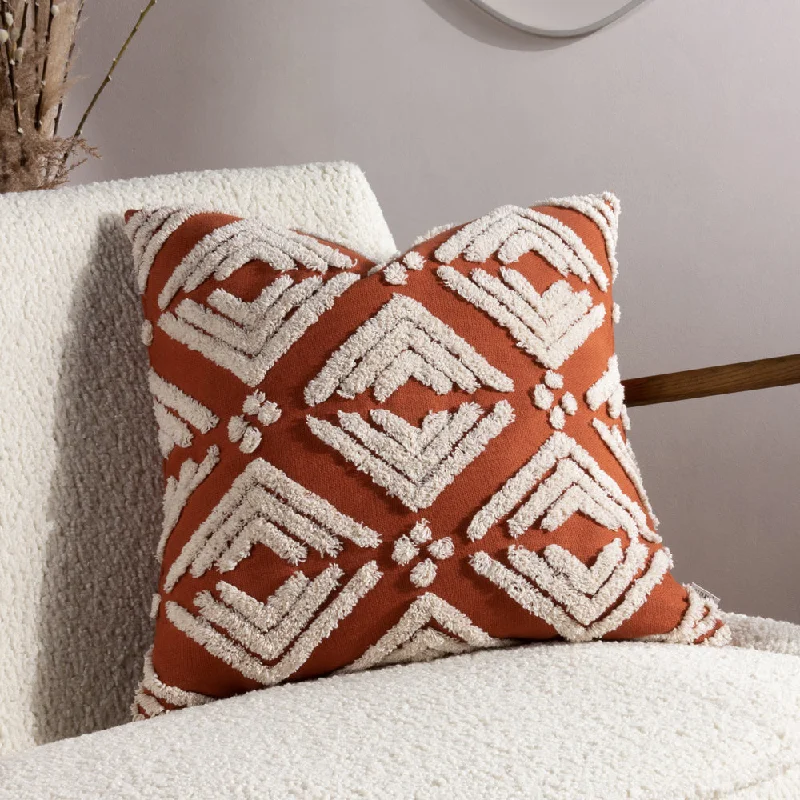 Taya Cotton Tufted Cushion Pecan