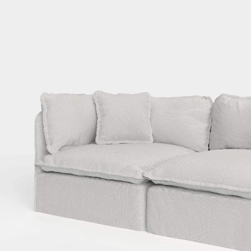 Square Trim Accent Pillow | Nano Slubweave in Mist