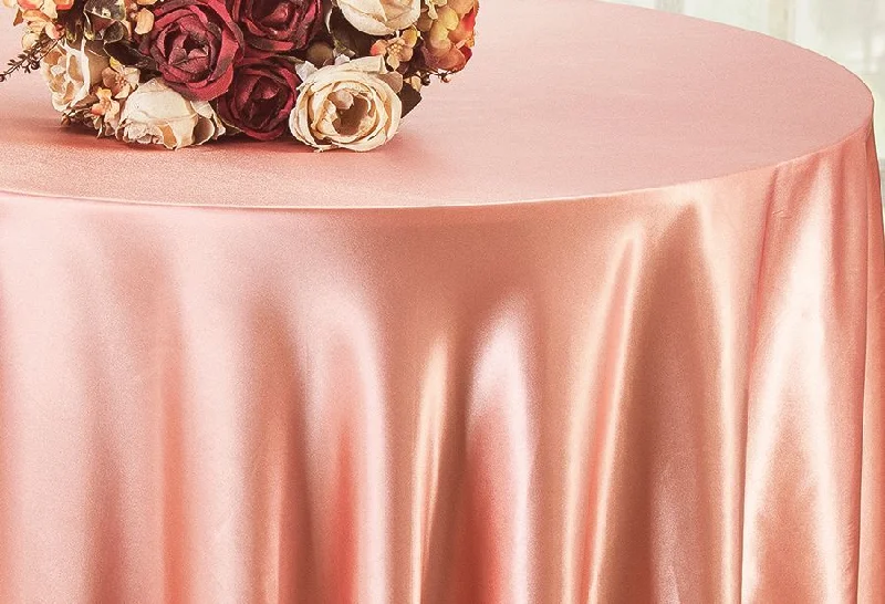 90" Seamless Round Satin Tablecloth - Rose Pink (1pc)