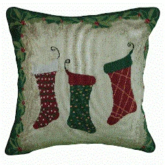 Tache Festive Christmas Holiday Hang My Stockings By the Fireplace Cushion Cover