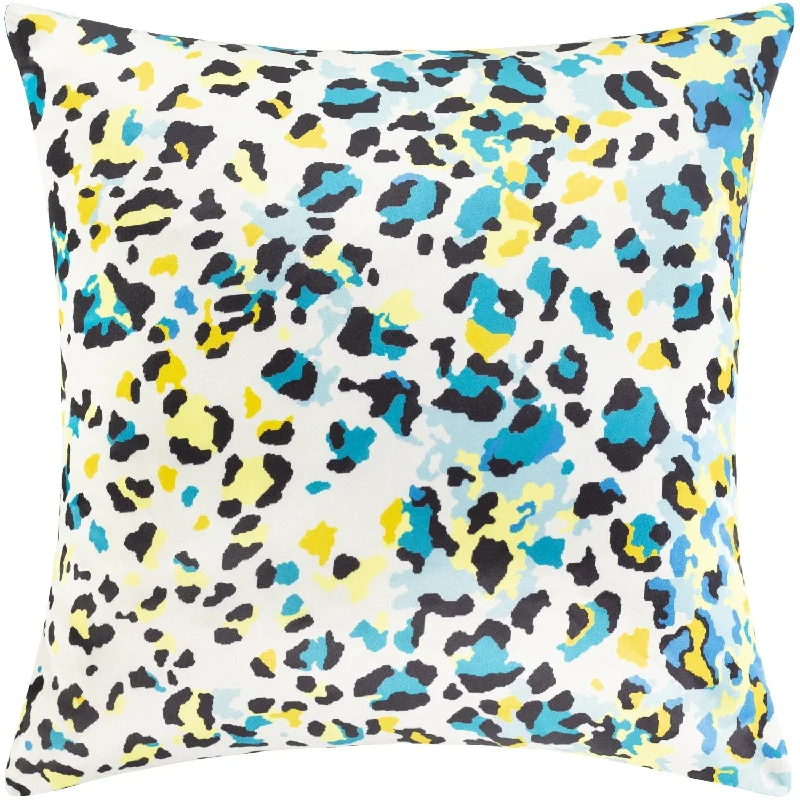 Chloe Woven Square Pillow Cream, Aqua, Bright Yellow, Saffron, Teal, Bright Blue, Black