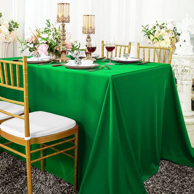 60"x120" Seamless Rectangular Scuba (Wrinkle-Free) (240 GSM) Tablecloth - Emerald Green  (1pc)