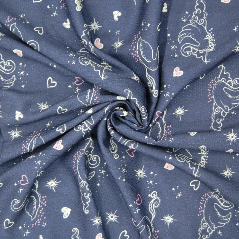 Blue Duck Print Visocse Dobby Fabric