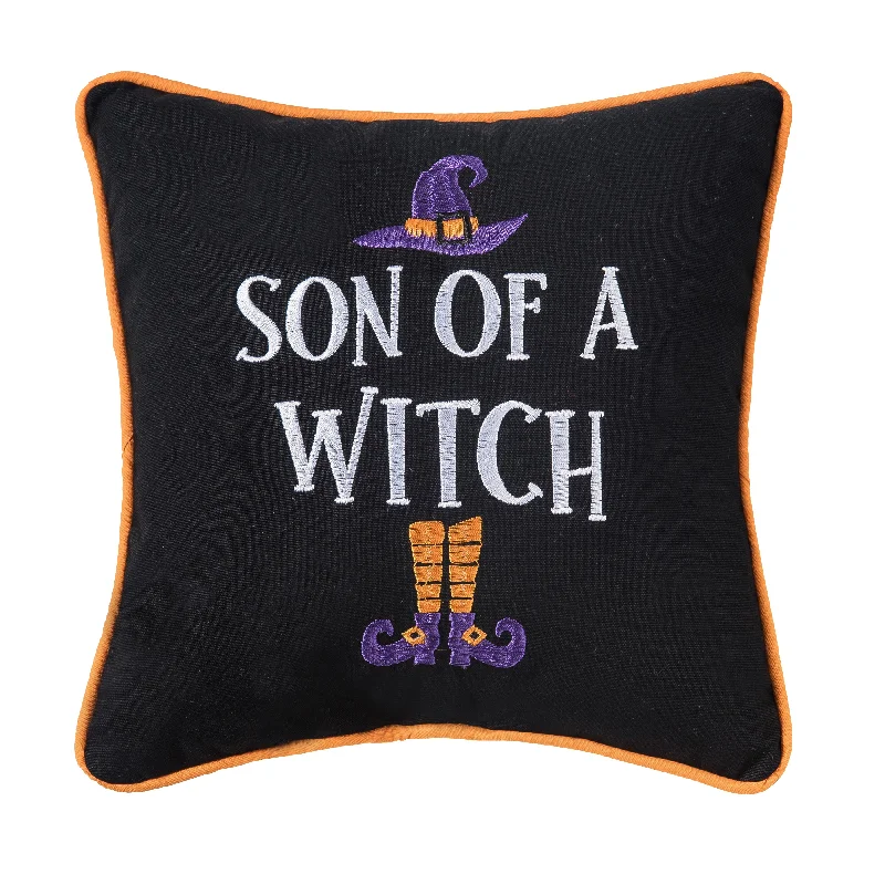 Son Of A Witch Embroidered Mini Pillow