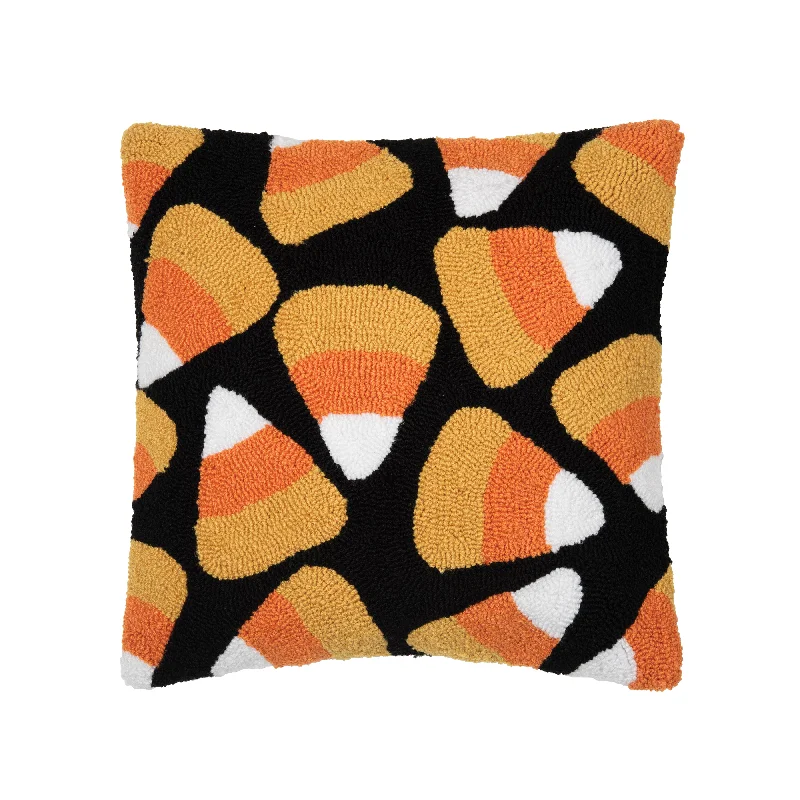 Candy Corn Hooked Pillow