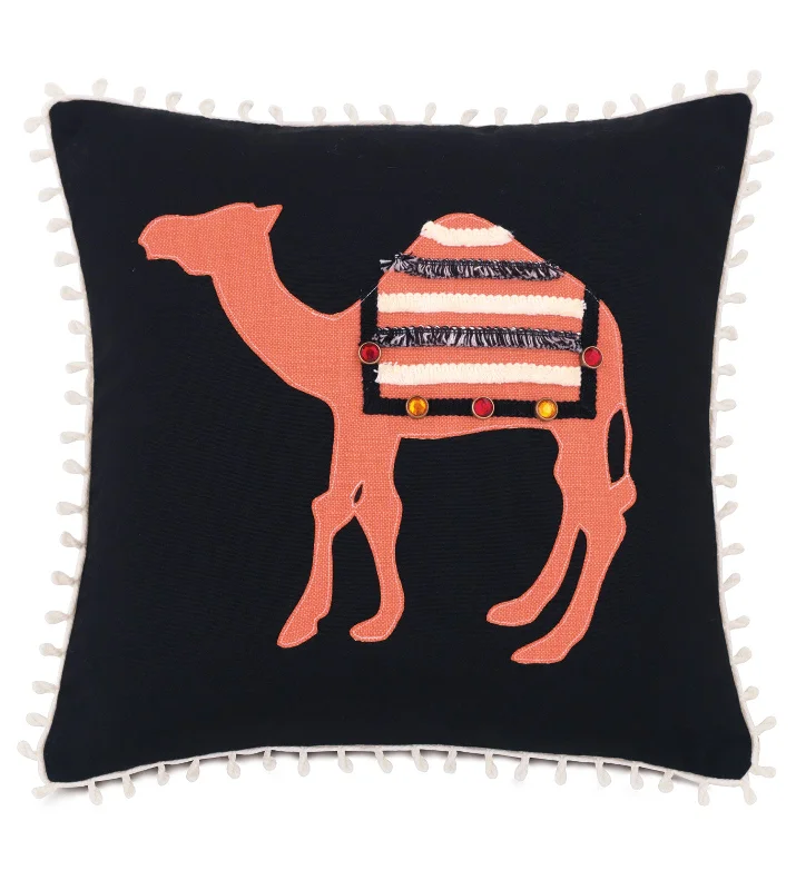 Laser Cut Camel Outdoor Artisan Throw Pillow Cover 18x18