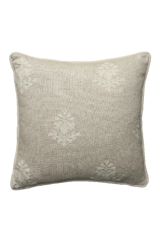 Ivory Linen Embroidered Cushion | Andrew Martin Alba