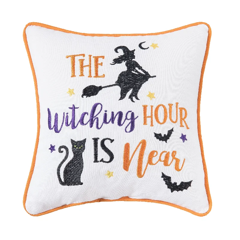 The Witching Hour Embroidered Mini Pillow