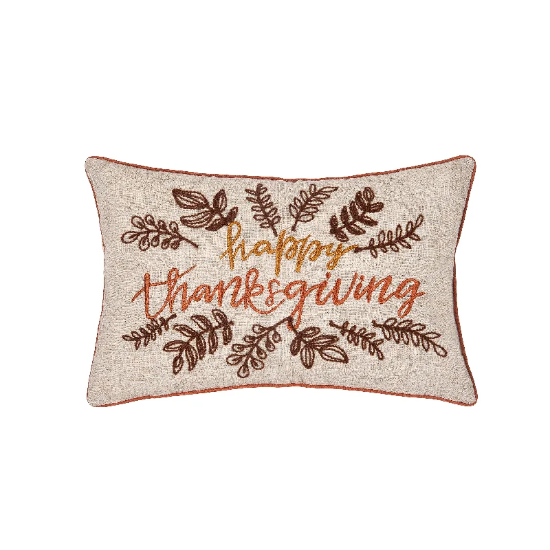 Thanksgiving Embroidered Pillow