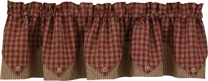 Sturbridge Lined Point Valance - Wine (72" wide x 15" long) Park Designs