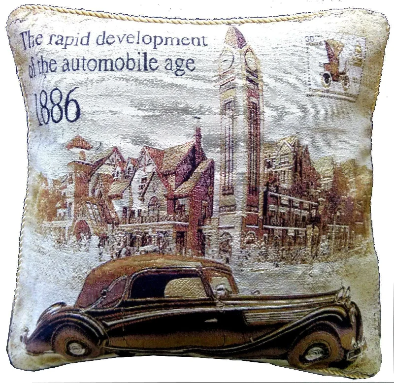 Tache A Drive into Town with Benz Throw Pillow Cushion Cover