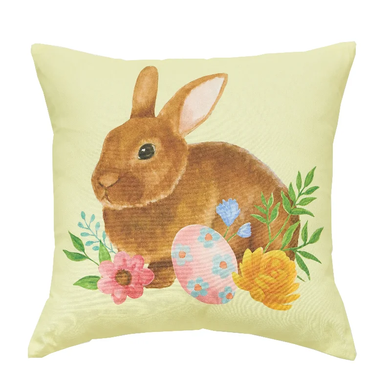 Yellow Floral Bunny Pillow