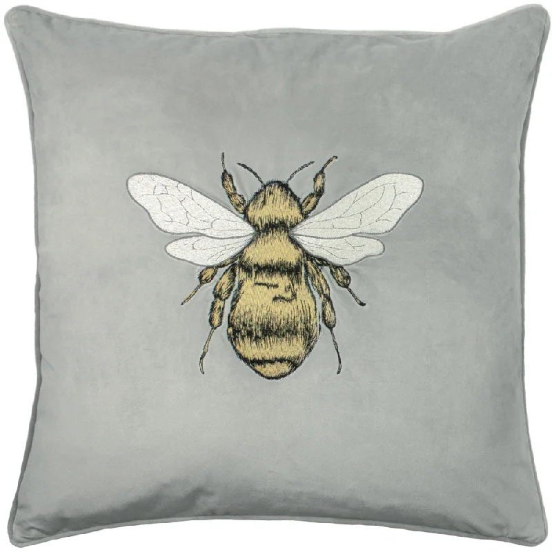 Hortus Bee Cushion Silver Grey