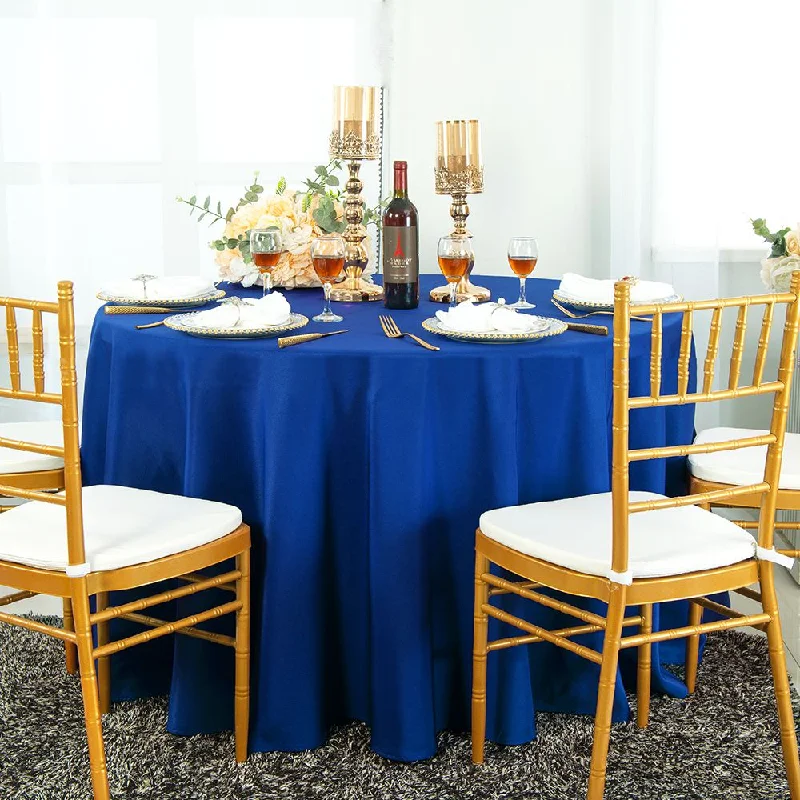 132" Seamless Round Polyester (220 GSM) Tablecloth - Royal Blue (1pc)