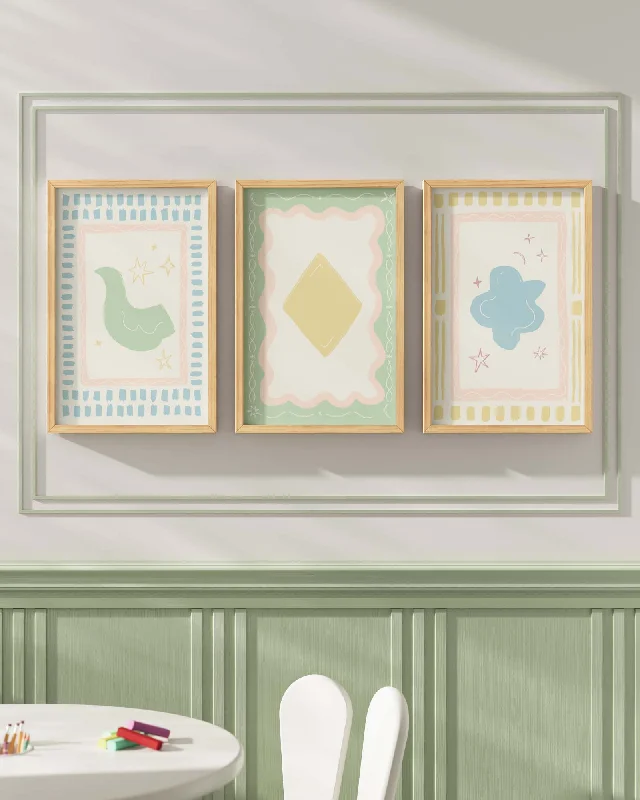 Artist's Apartment Framed Wall Art Set in Mint