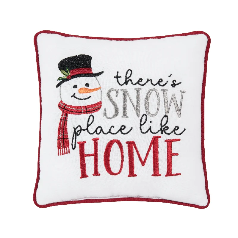 Snow Place Like Home Embroidered Pillow