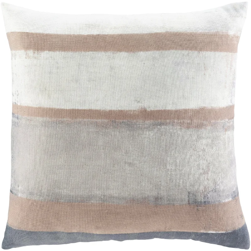 Balliano Woven Square Pillow White, Khaki, Light Gray, Taupe, Beige, Pale Blue