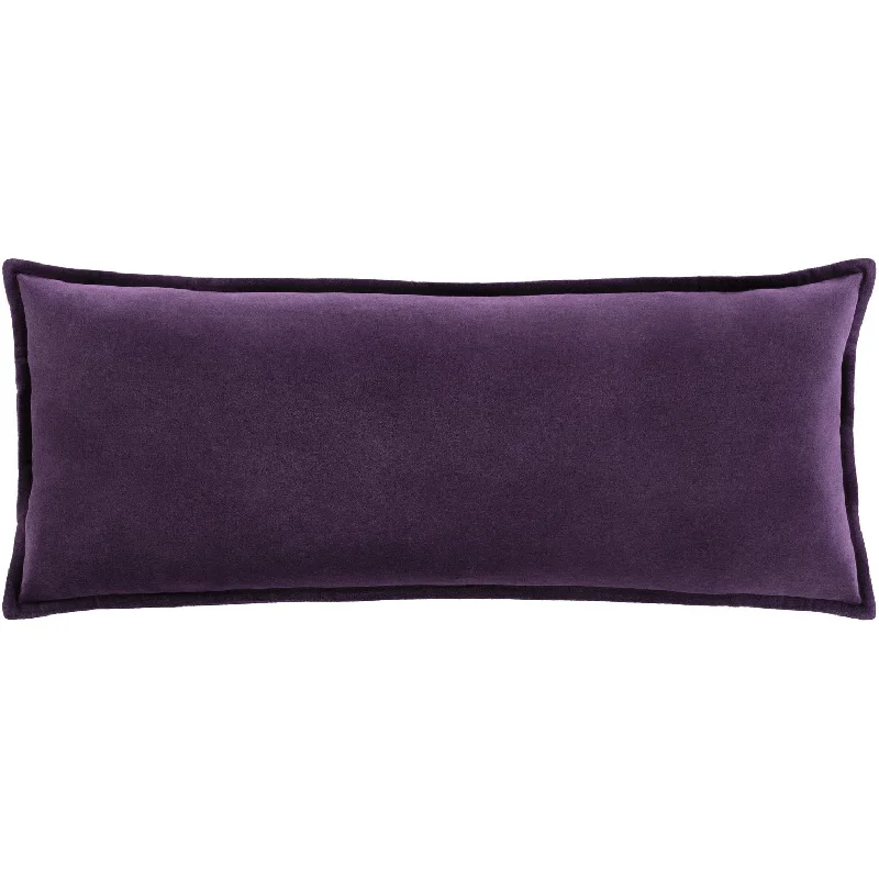 Cotton Velvet Lumbar Pillow Dark Purple