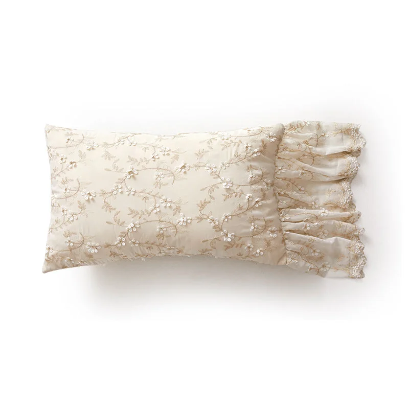 Eleanor French Ruffle Lilac Throw Pillow Covers