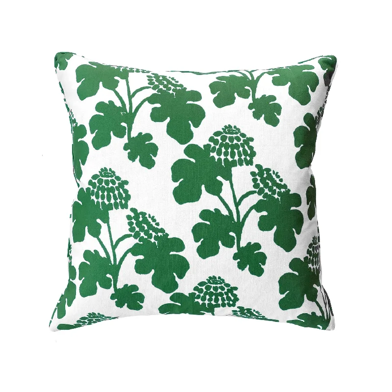 Casia Flowers Pillow - White/Grass