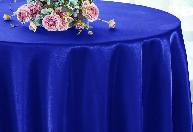 90" Seamless Round Satin Tablecloth - Royal Blue (1pc)