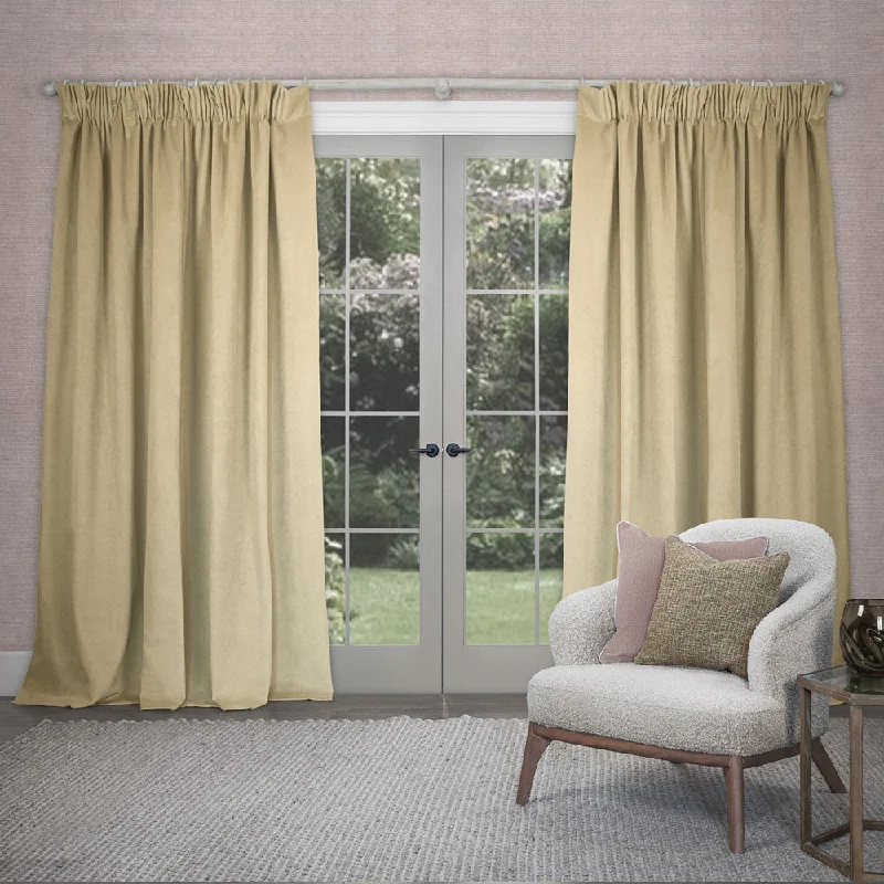 Cube Velvet Pencil Pleat Curtains Feather