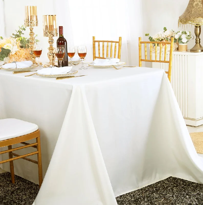 54"x96" Seamless Rectangular Polyester (220 GSM) Tablecloth - Ivory (1pc)