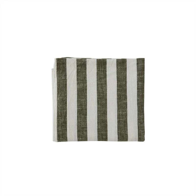 Small Striped Tablecloth in Olive