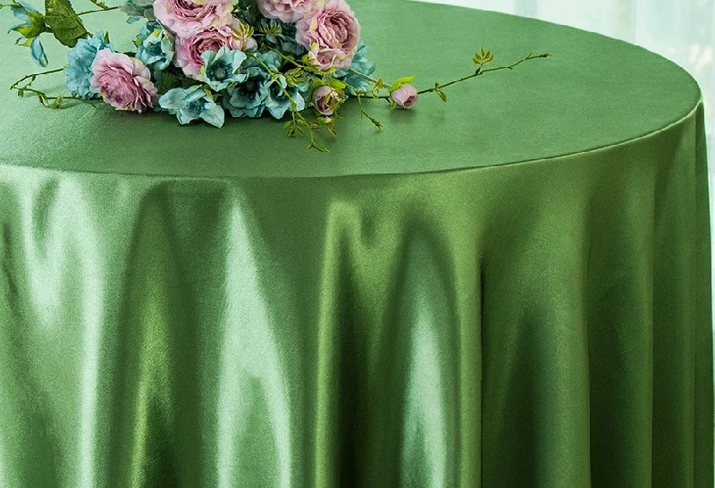 90" Seamless Round Satin Tablecloth - Clover Green (1pc)