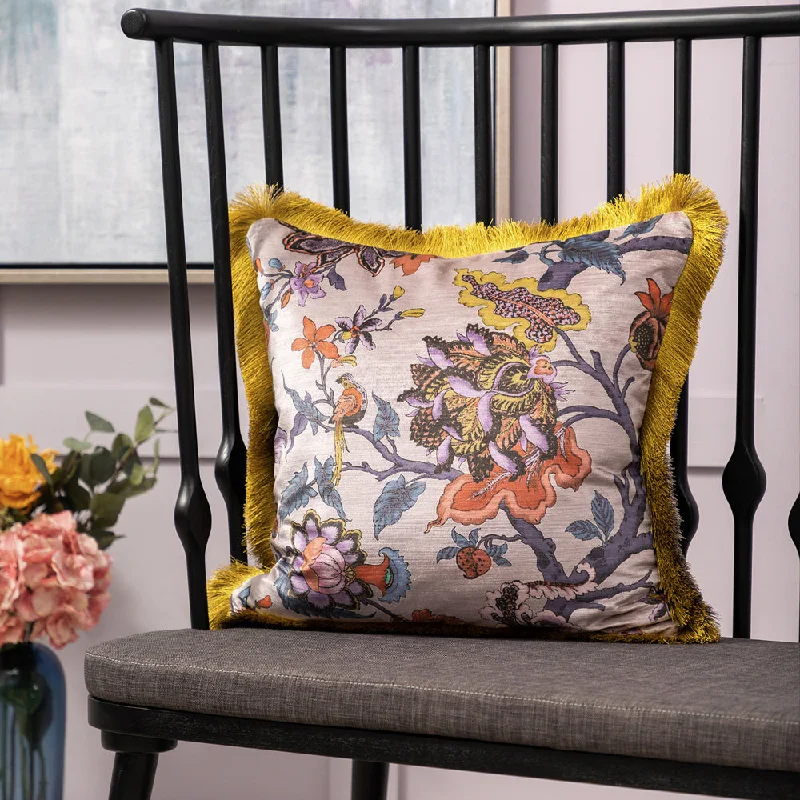 Adhira Printed Feather Cushion Blush