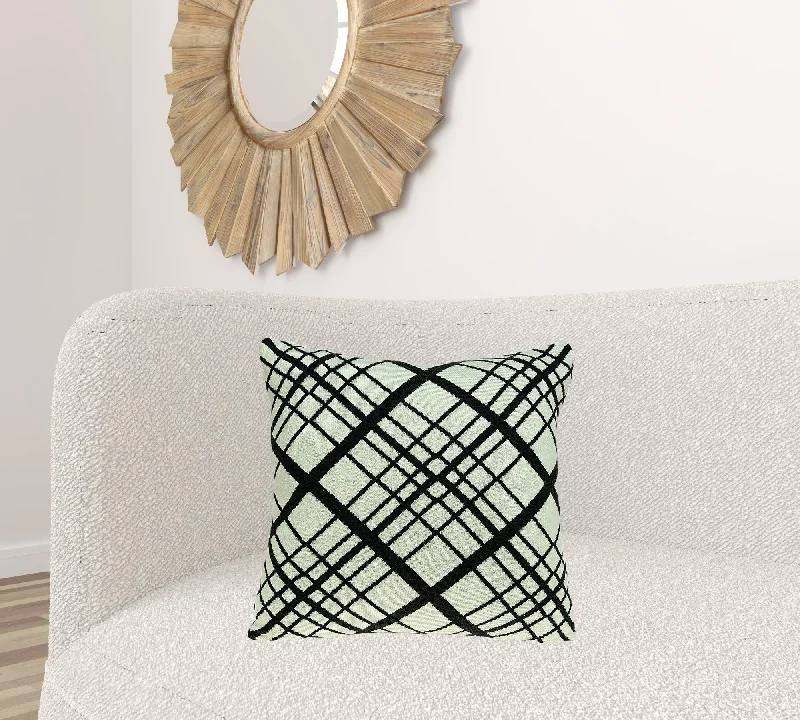 Crossover White & Black Pillow