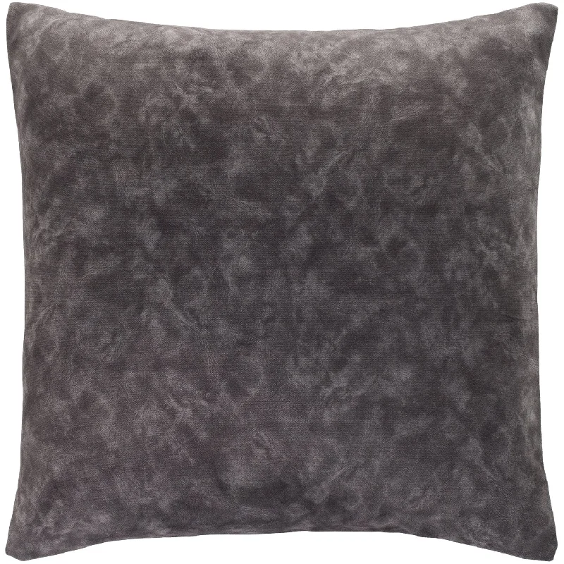 Collins Velvet Square Pillow Charcoal, Medium Gray