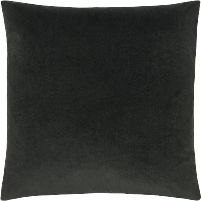 Sunningdale Velvet Square Cushion Charcoal