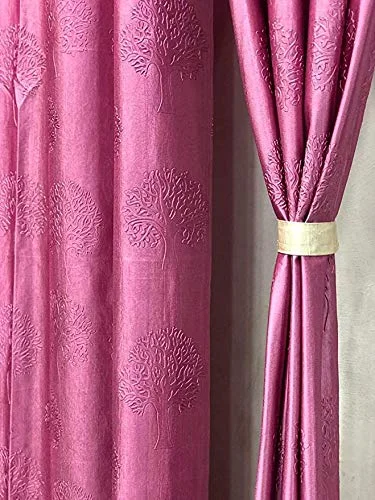 Tree Emboss Curtain - Pink (Pack of 1)