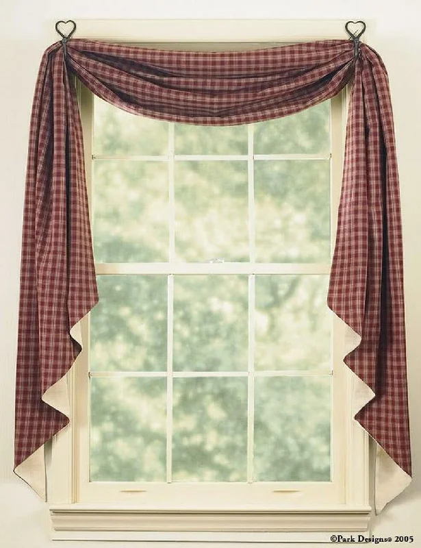 Sturbridge Wine Fishtail Swag Curtain 145" W x 25" L - Park Designs