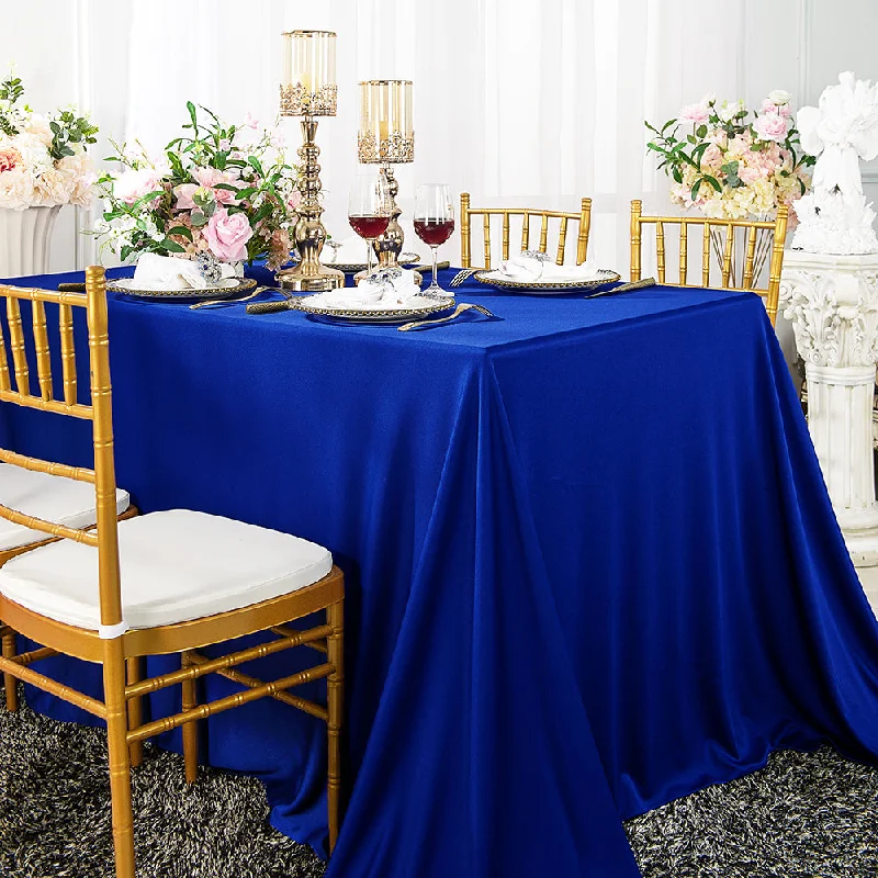 54"x96" Seamless Rectangular Scuba (Wrinkle-Free) (240 GSM) Tablecloth - Royal Blue (1pc)