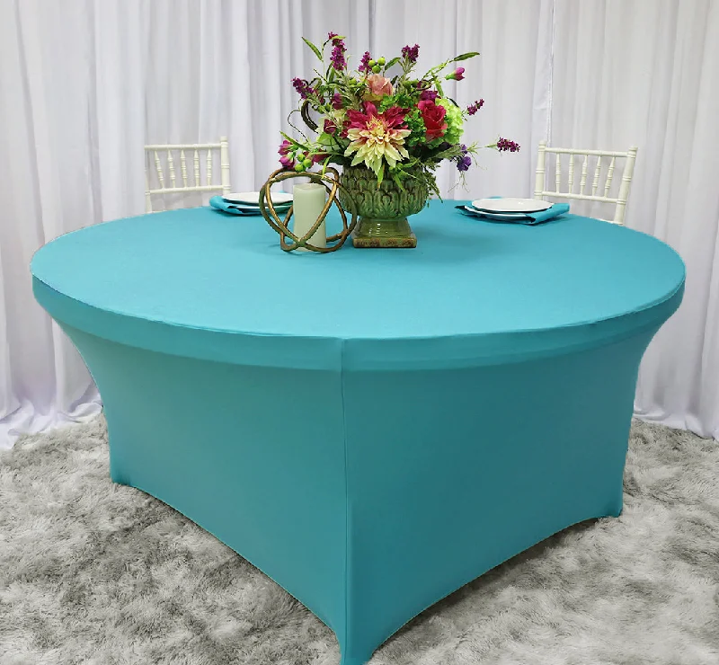 6 Ft Round Spandex (220 GSM) Table Cover - Pool Blue (1pc)