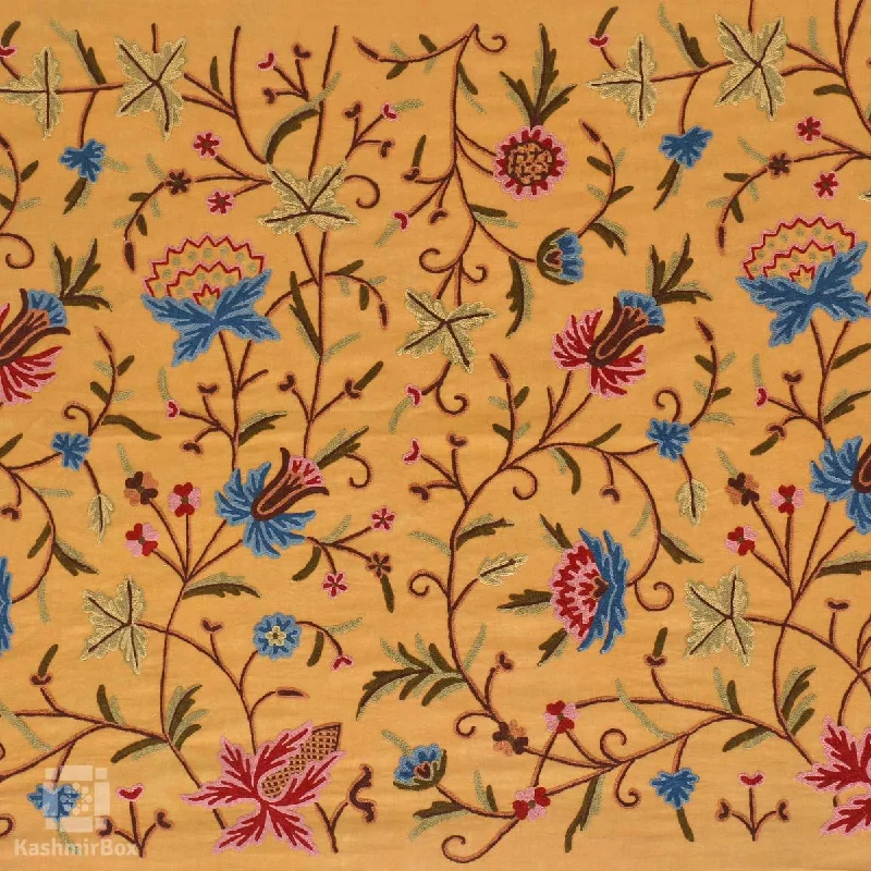 Mustard Vineal Crewel Embroidered Curtain